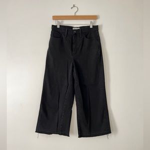 Madewell wide leg crop black jeans Size 28